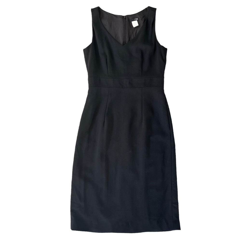 J. Crew Petite Wool V-Neck Sleeveless Sheath Dress
Black Sz P4